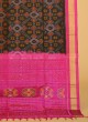 Black And Rani Patola Woven Pure Silk Saree